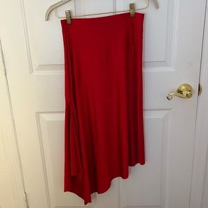 Zara Red Midi Skirt